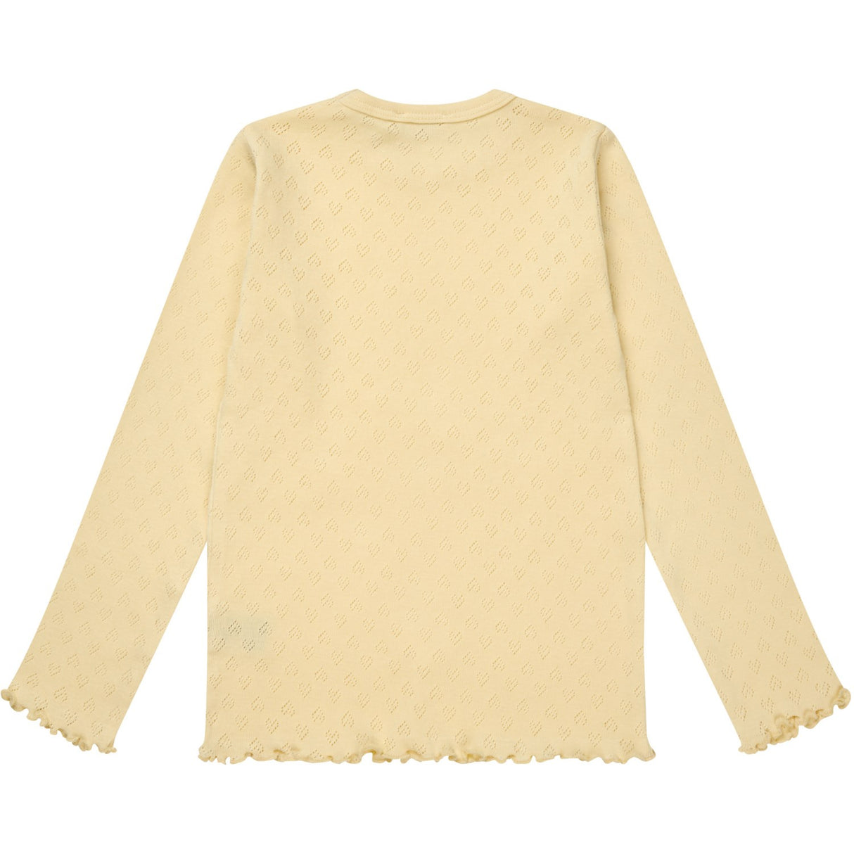 COPENHAGEN COLORS Lt. Yellow Pointelle Heart Ls Tee