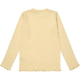 COPENHAGEN COLORS Lt. Yellow Pointelle Heart Ls Tee