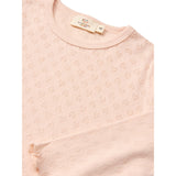COPENHAGEN COLORS Dusty Rose Pointelle Heart Ls Tee