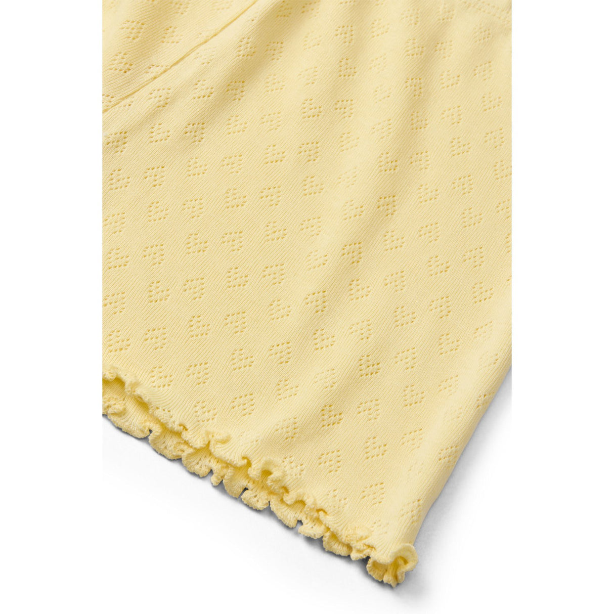 COPENHAGEN COLORS Pale Yellow Pointelle Heart Shorts