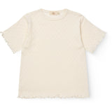 COPENHAGEN COLORS Cream Pointelle Heart T-Shirt