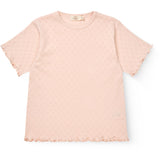 COPENHAGEN COLORS Dusty Rose Pointelle Heart T-Shirt