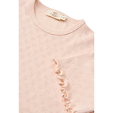 COPENHAGEN COLORS Dusty Rose Pointelle Heart T-Shirt