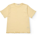 COPENHAGEN COLORS Pale Yellow Pointelle Heart T-Shirt