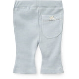 COPENHAGEN COLORS Dusty Blue Stripe Stripe Modal Rib Flare Pant W. Picot & Bue