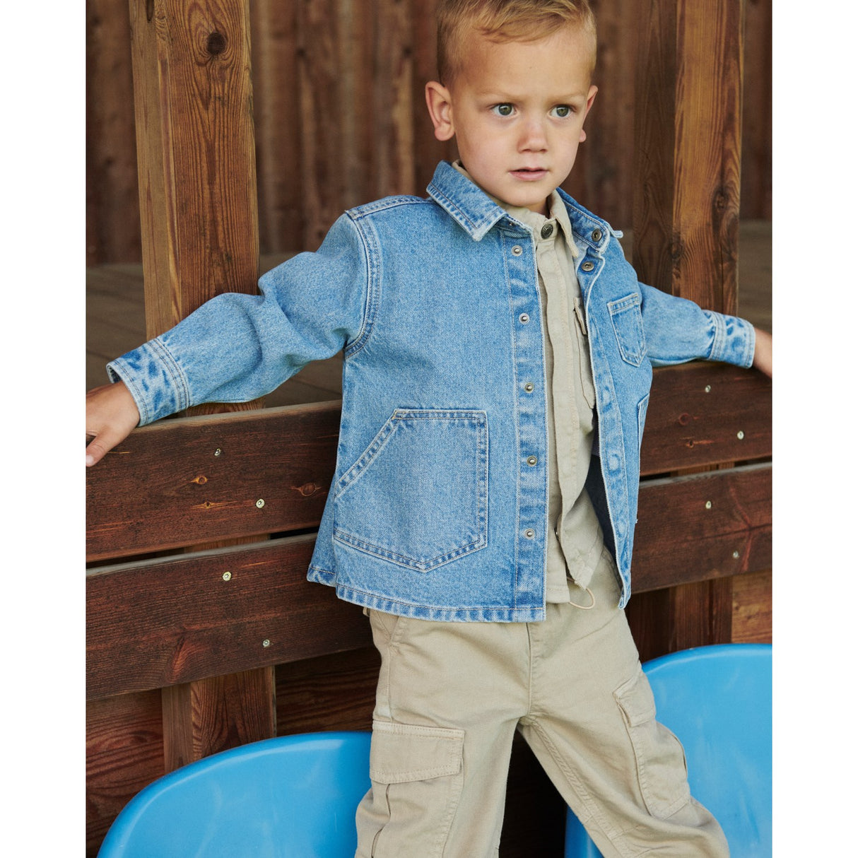 COPENHAGEN COLORS Beige Twill Baggy Bukser W. Pockets