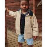 COPENHAGEN COLORS Beige Comb. Twill Jakke W. Corduroy Halsbånd