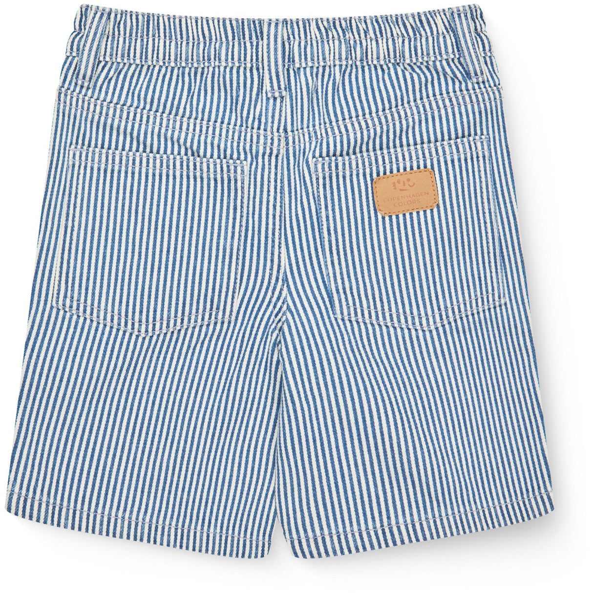COPENHAGEN COLORS Denim Blue Stripe Y/D Stripe Twill Shorts