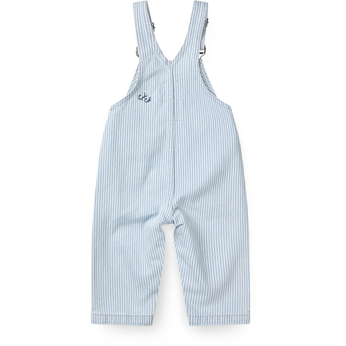 COPENHAGEN COLORS Denim Lt. Blue Stripe Y/D Twill Baby Overalls