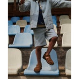 COPENHAGEN COLORS Denim Blue Stripe Y/D Stripe Twill Shorts