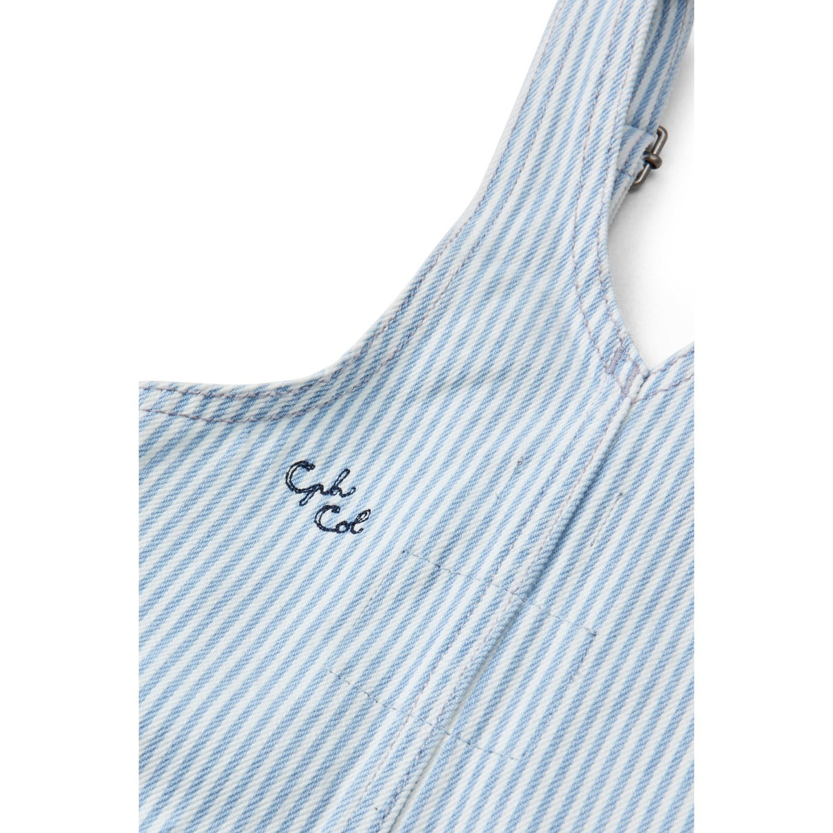 COPENHAGEN COLORS Denim Lt. Blue Stripe Y/D Twill Baby Overalls