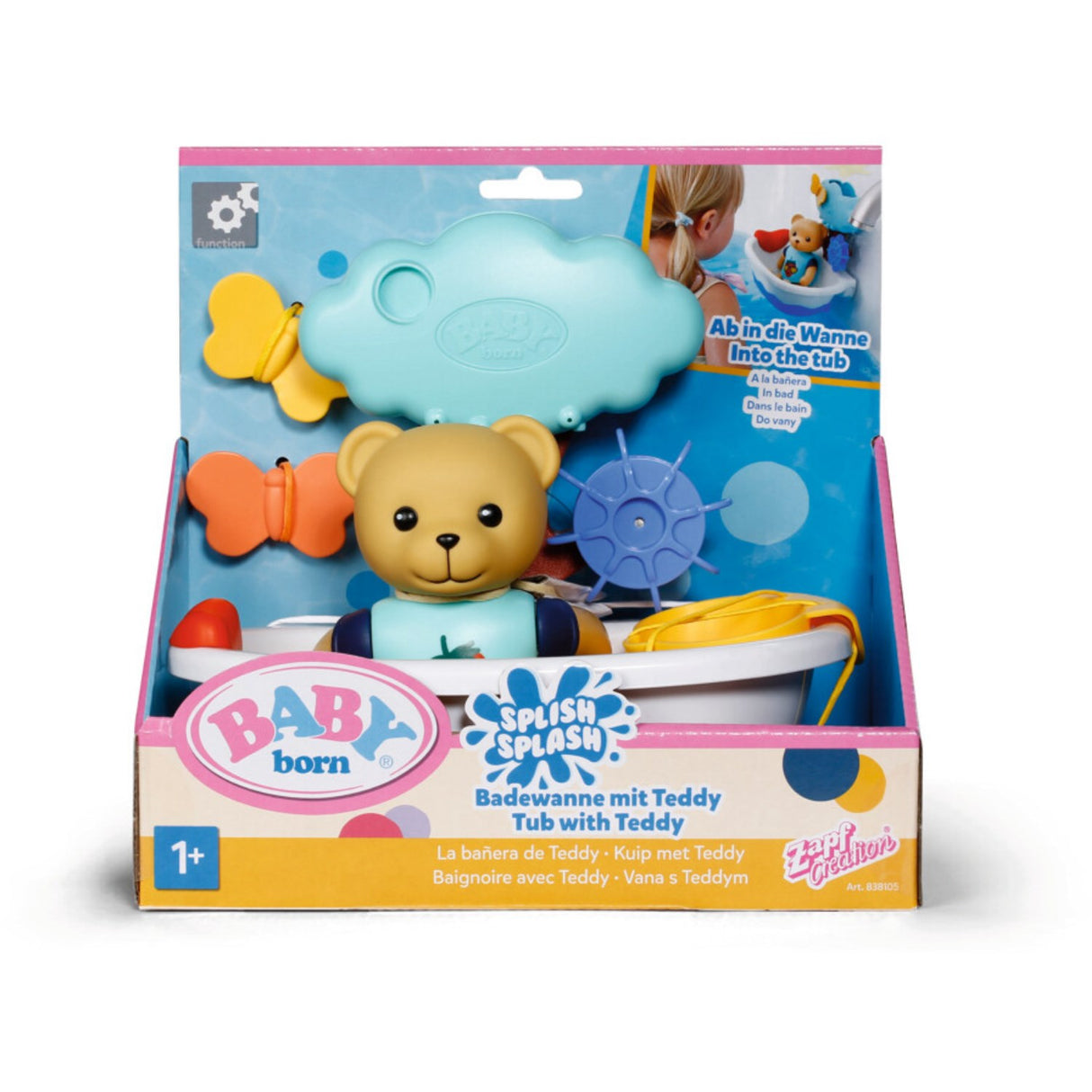 BABY Born Splish Splash Tub With Teddybjørn