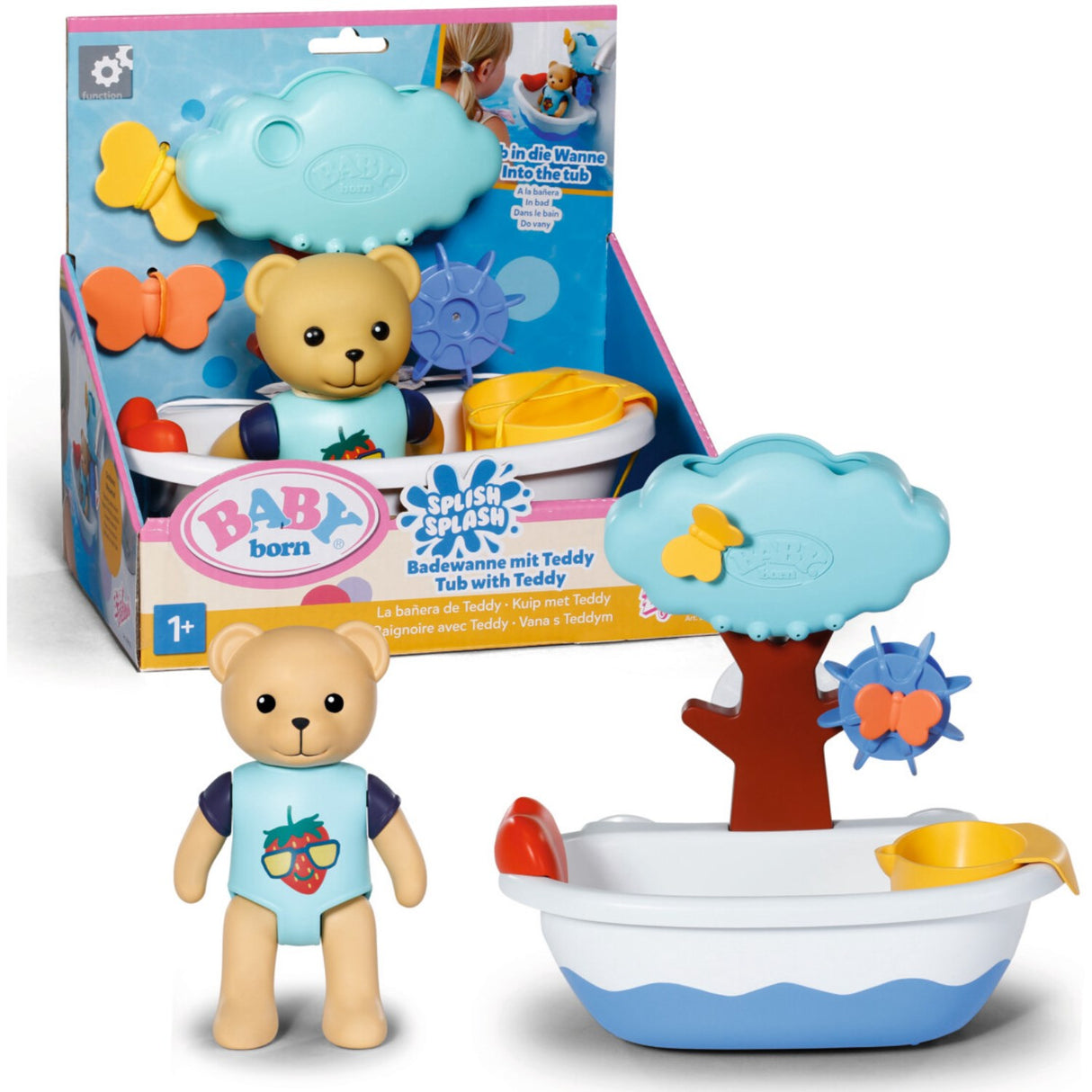 BABY Born Splish Splash Tub With Teddybjørn