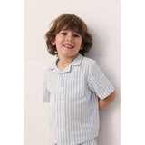 MarMar Cotton Linen Surf Blue Stripe Tage Skjorte