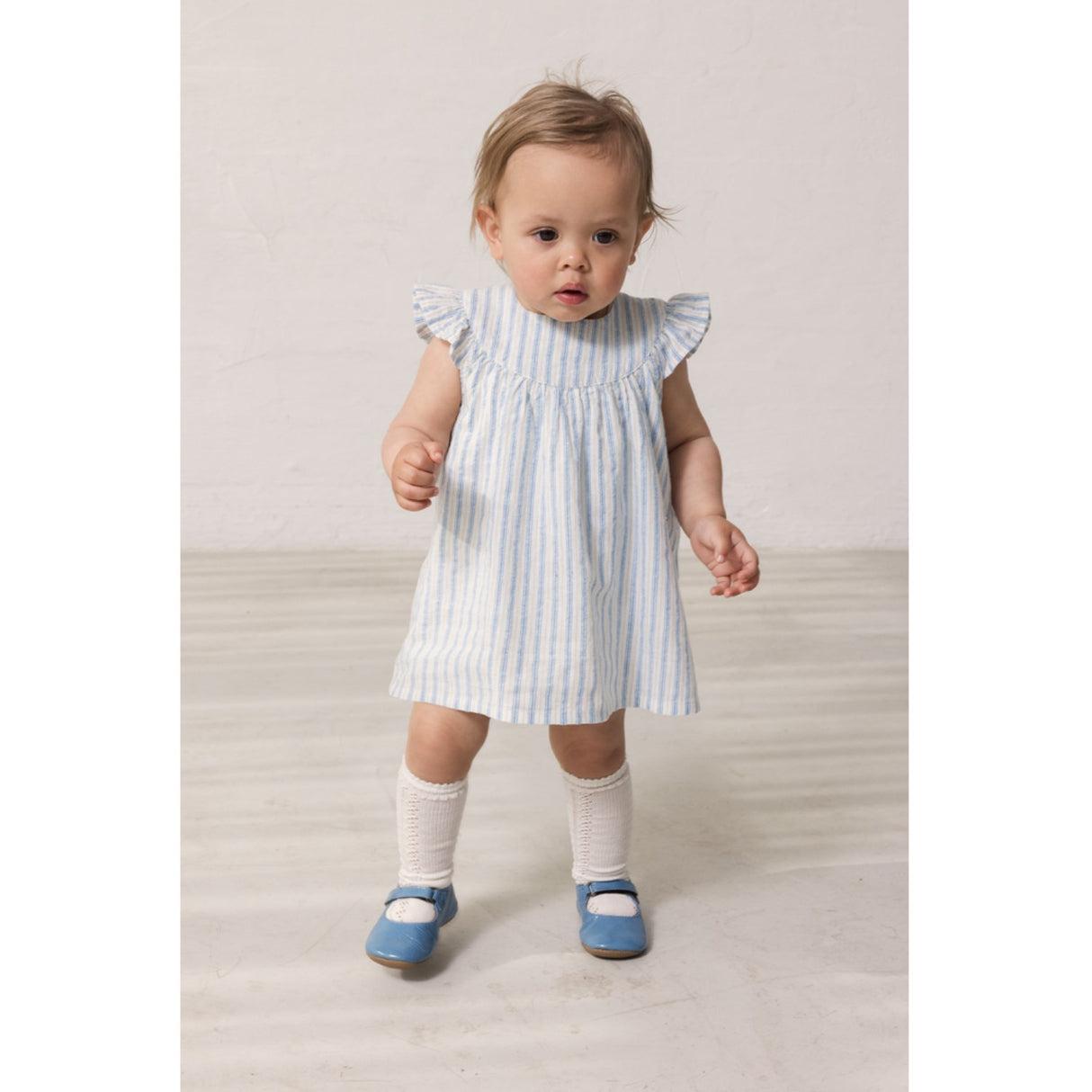 MarMar Cotton Linen Surf Blue Stripe Dhana B Kjole