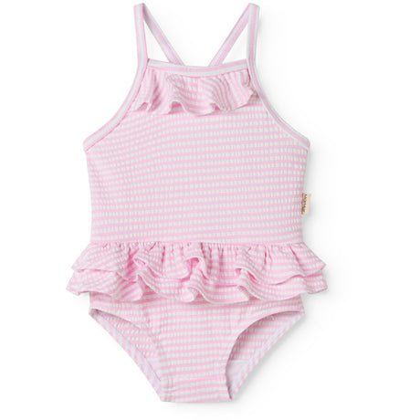 MarMar Seersucker Swim Pink Stripe Swinnie Bathing Drakt