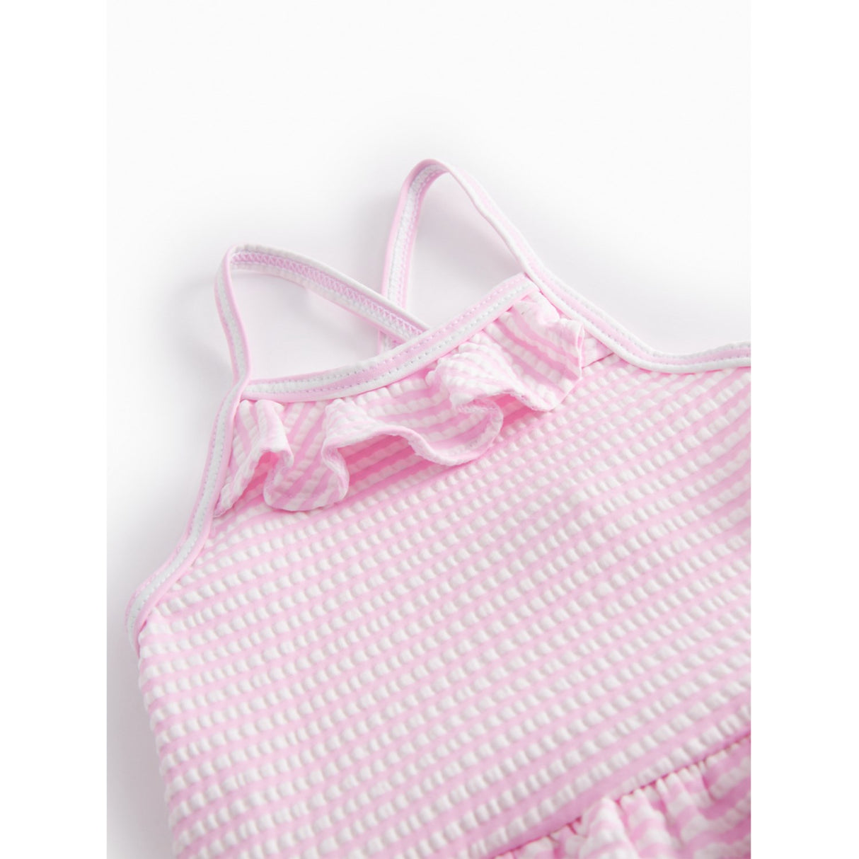 MarMar Seersucker Swim Pink Stripe Swinnie Bathing Drakt