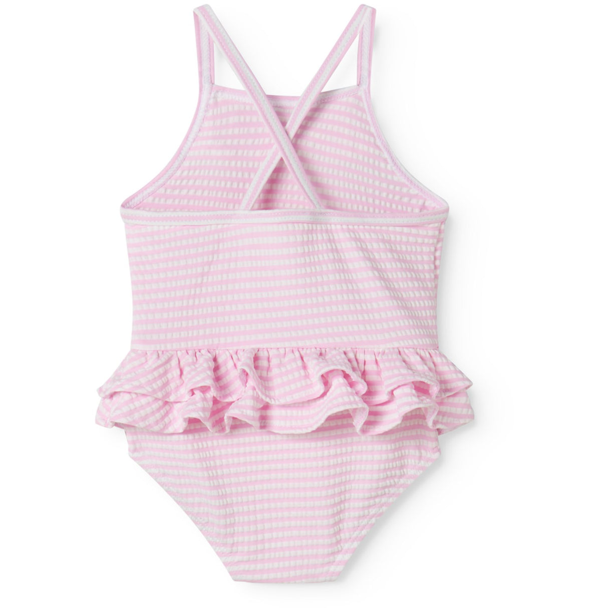 MarMar Seersucker Swim Pink Stripe Swinnie Bathing Drakt