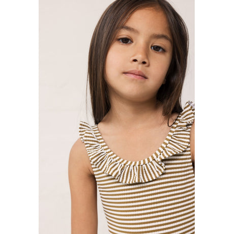 MarMar Seersucker Swim Dark Bronze Stripe Swilla Bathing Drakt