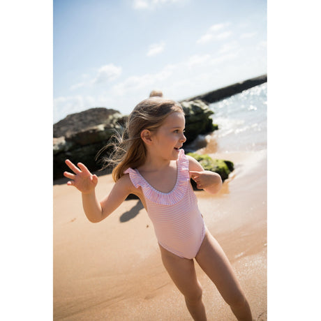 MarMar Seersucker Swim Pink Stripe Swilla Bathing Drakt