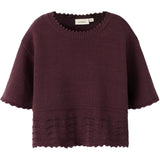 Lil'Atelier Catawba Grape Nmflola Ss Strikk Topp Lil