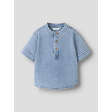 Lil'Atelier Medium Blue Denim Nmmdeva Ss Loose Dnm Skjorte 2024-Es Lil