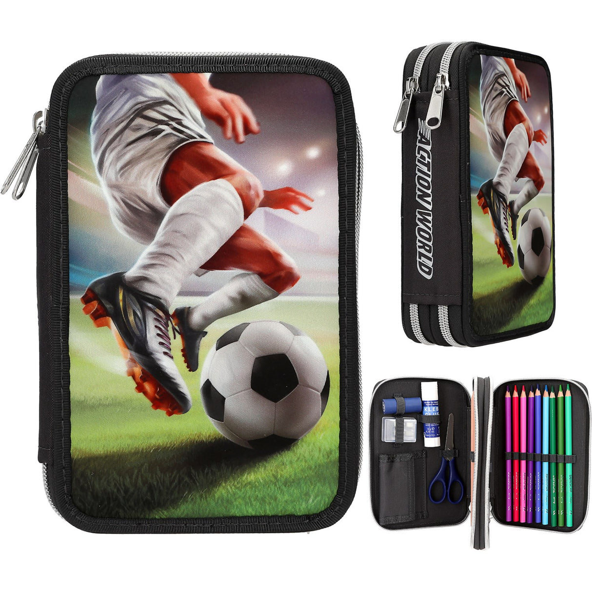 Dino World Action Word Dobbel Pencil Case Football