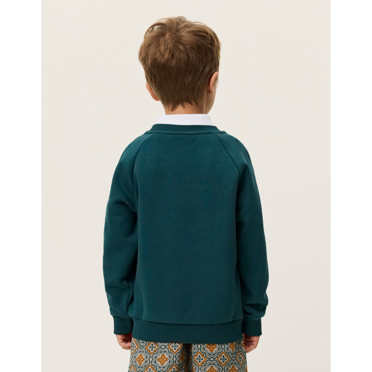 Les Deux Kids Sea Moss Green Norregaard Contrast Collegegenser