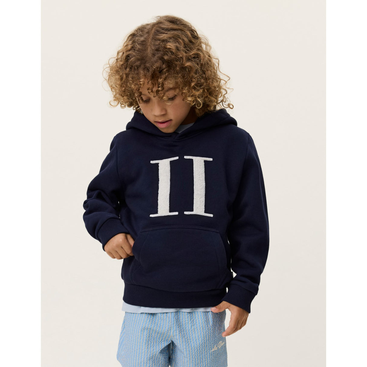 Les Deux Kids Dark Navy Encore Bouclé Hettegenser