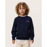 Les Deux Kids Dark Navy Globe Collegegenser