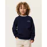 Les Deux Kids Dark Navy Globe Collegegenser