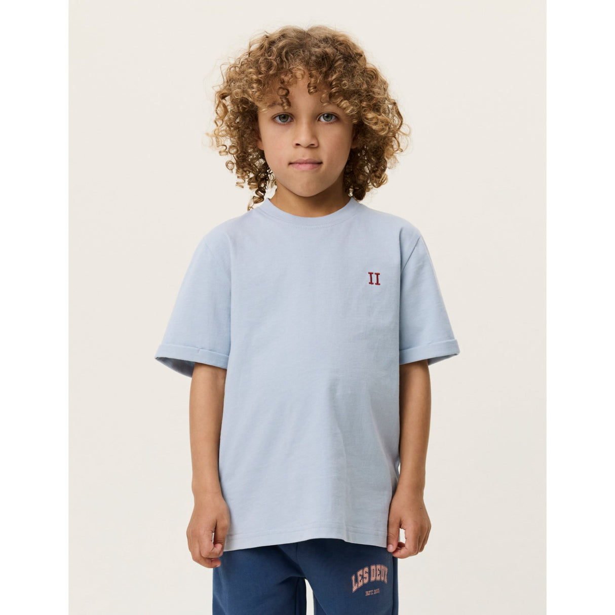 Les Deux Kids Blue Fog Norregaard Contrast T-Shirt