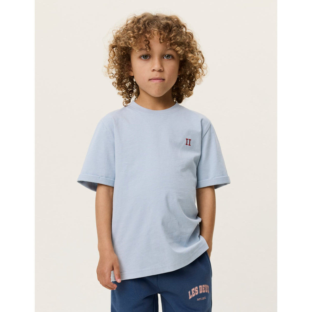 Les Deux Kids Blue Fog Norregaard Contrast T-Shirt