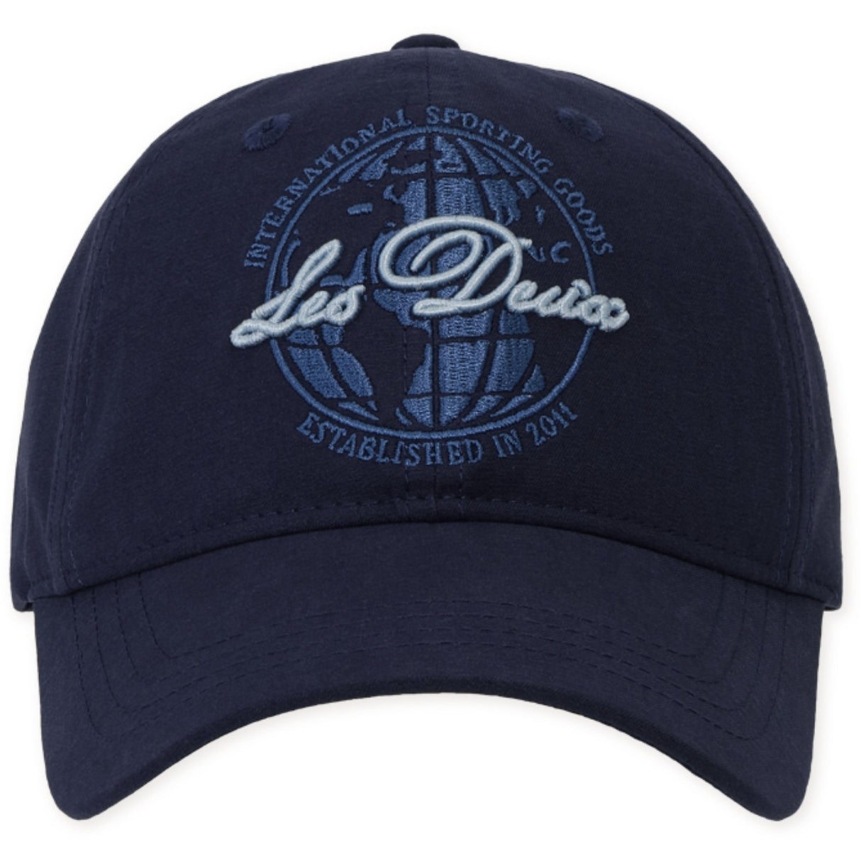 Les Deux Kids Dark Navy Globe Logo Dad Caps