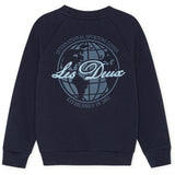 Les Deux Kids Dark Navy Globe Collegegenser