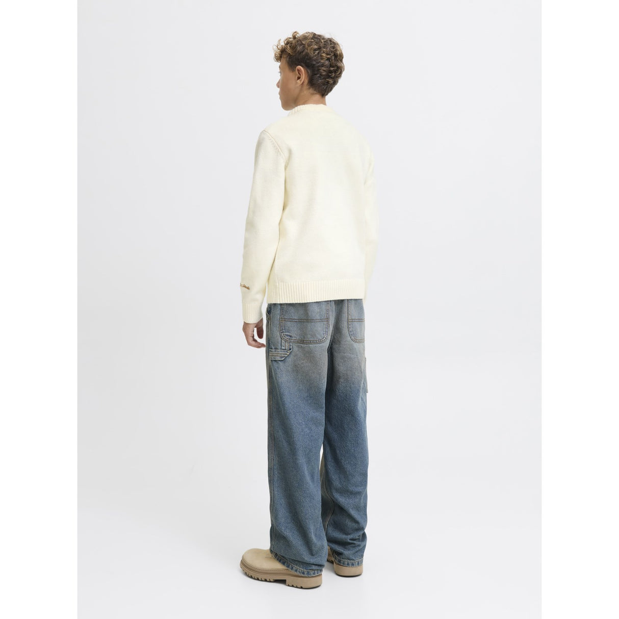 Jack & Jones Junior Sea Salt Jornorrebro Strikk Crew Neck Ln Jnr