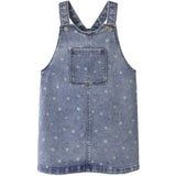 Name It Medium Blue Denim Flower Nmfrosa Kort Dnm Bibskirt 3555-On Noos