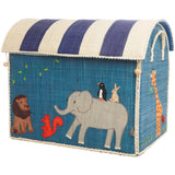 Rice Raffia Leketøy Baskets Med Animal Theme - Sett Of 3