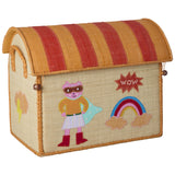 Rice Raffia Leketøy Baskets Med Hero Theme - Pink - Sett Of 3