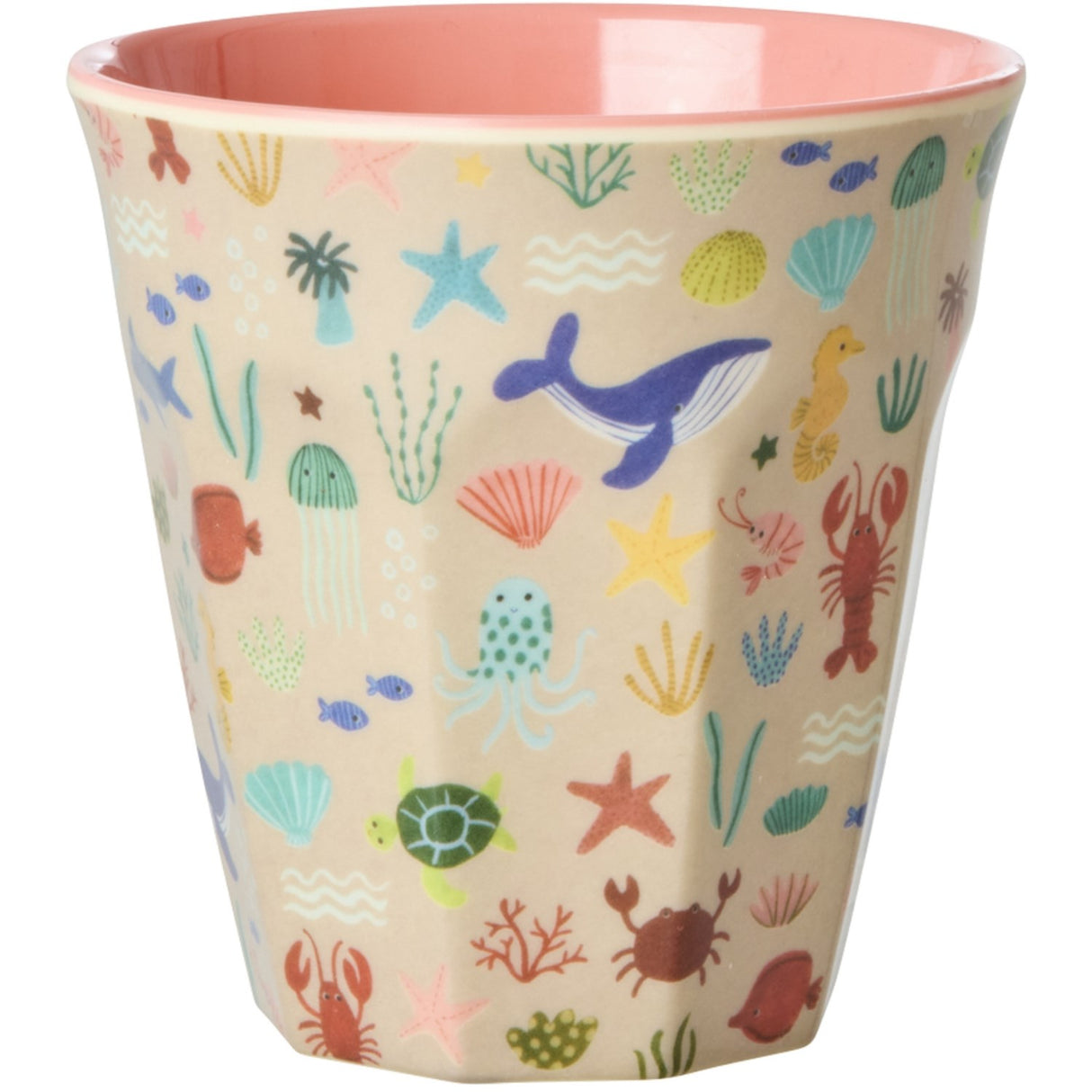 Rice Melamin Kopp Med Coral Ocean Print - Medium - 250 Ml