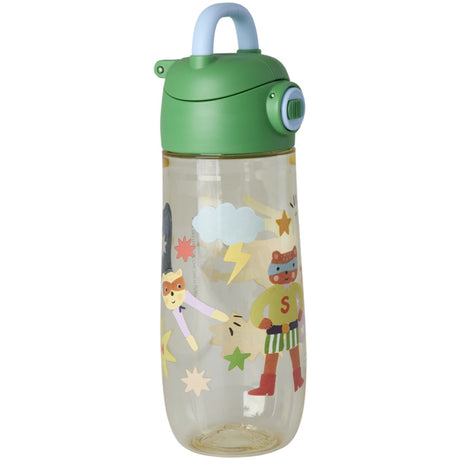 Rice Plastic Kids Drinking Flaske Med Hero Print - Green - 550 Ml