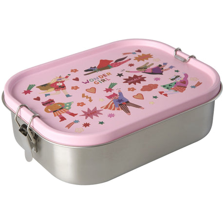 Rice Stainless Steel Lunchbox Med Moveable Divider Og Hero Print - Pink - Large - 1400 Ml