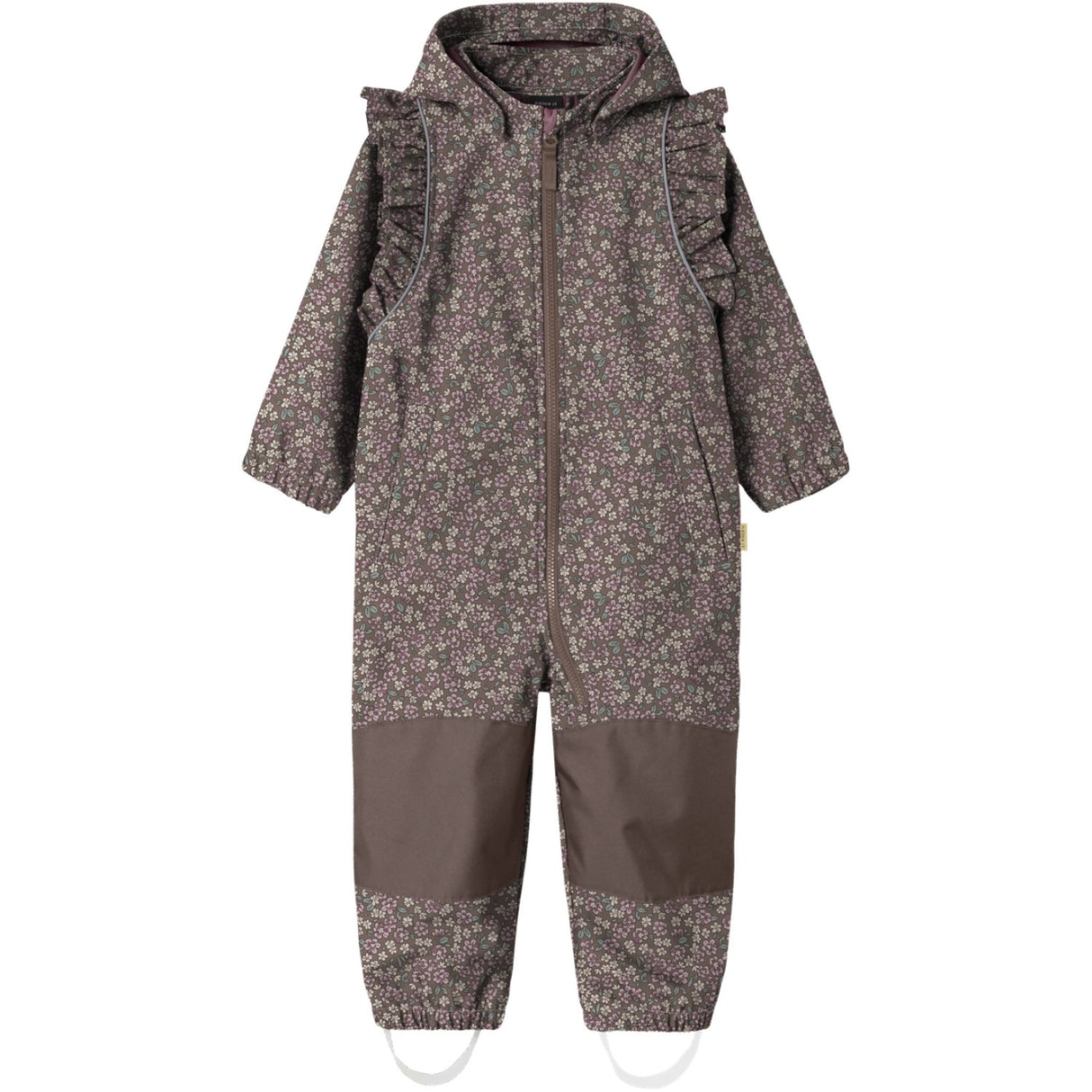Name It Brown Lentil Flower Field Nmfalfa08 Softshell Drakt Frill AOP Fo