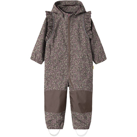 Name It Brown Lentil Flower Field Nmfalfa08 Softshell Drakt Frill AOP Fo
