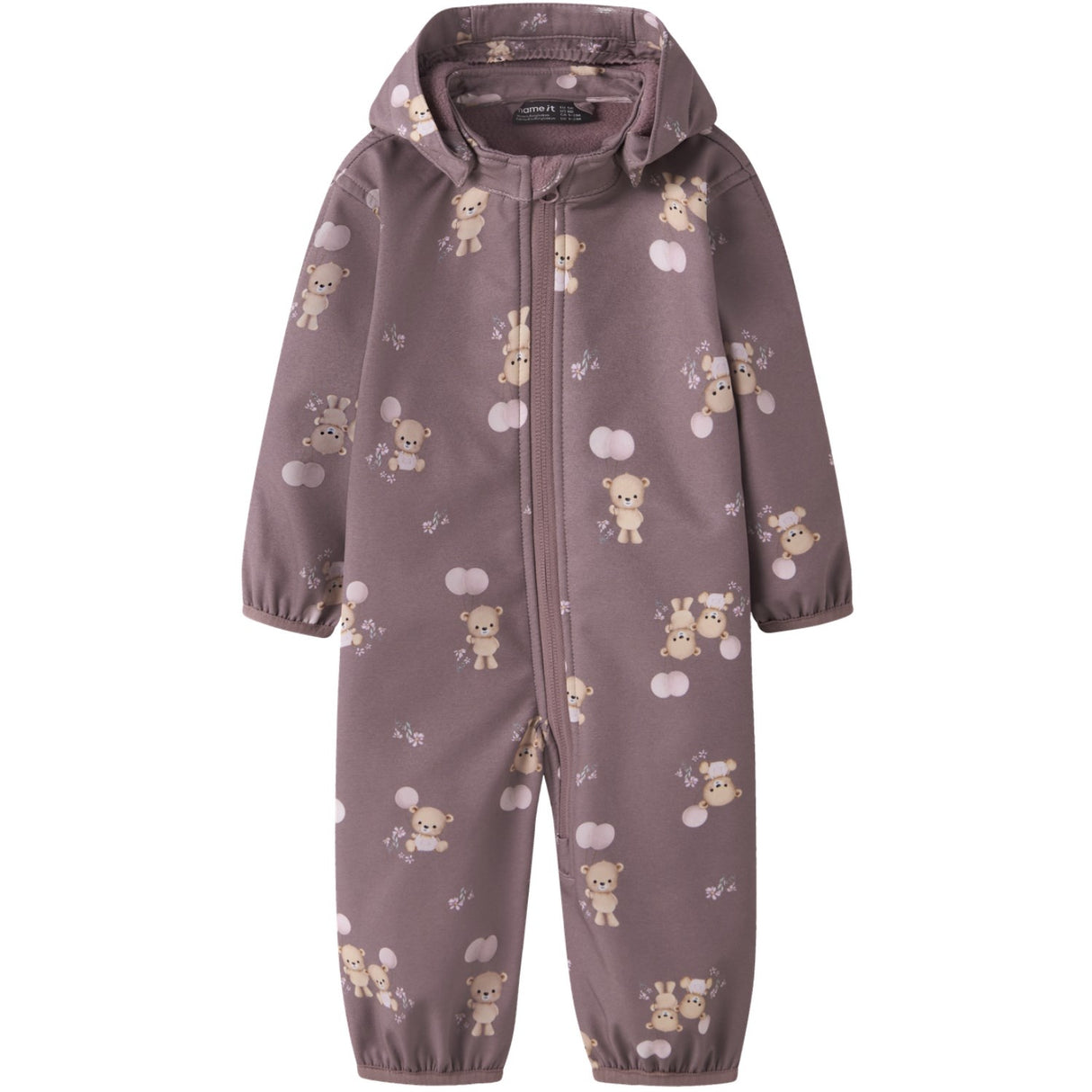 Name It Wistful Mauve Balloon Teddy Nbfalfa08 Softshell Drakt AOP Fo