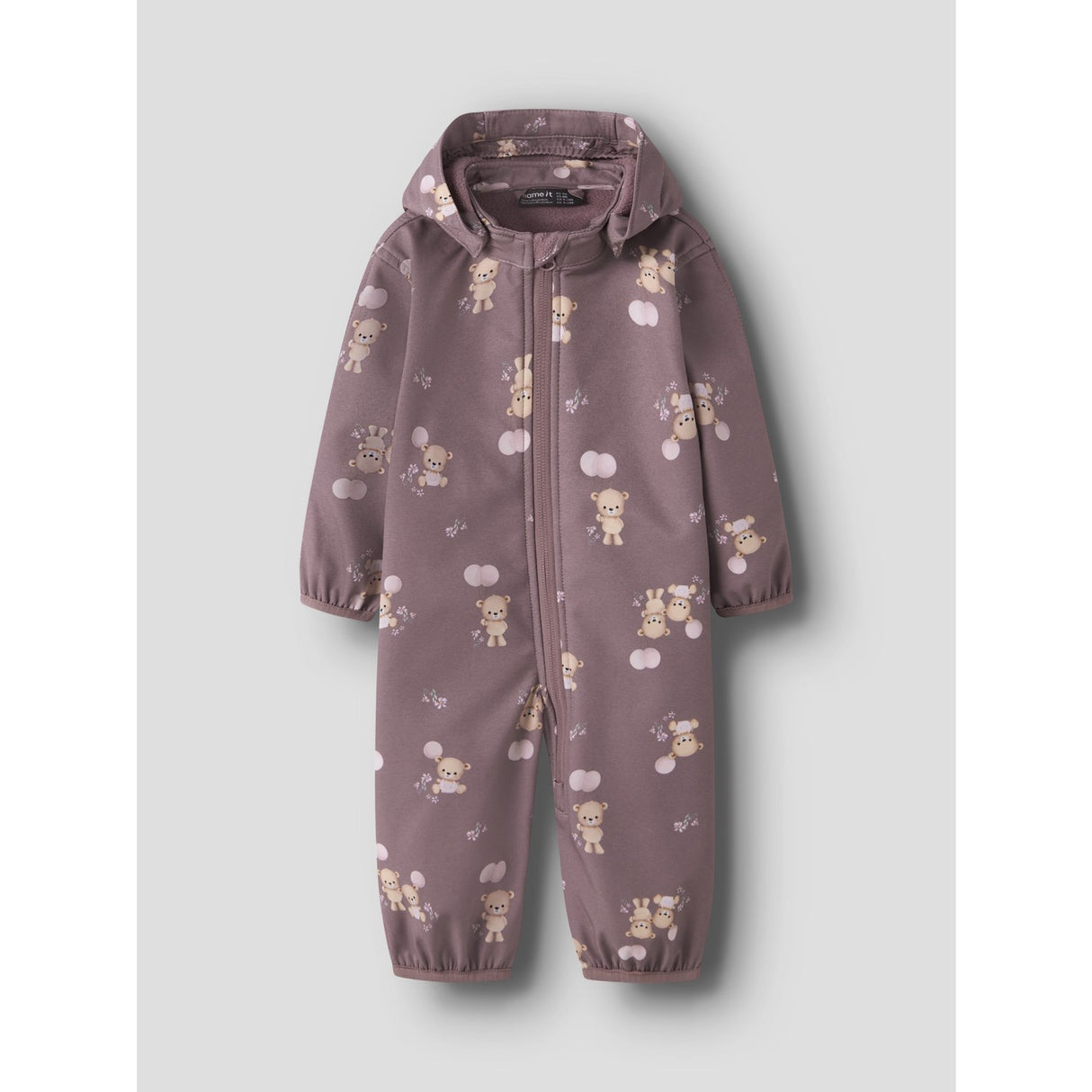 Name It Wistful Mauve Balloon Teddy Nbfalfa08 Softshell Drakt AOP Fo
