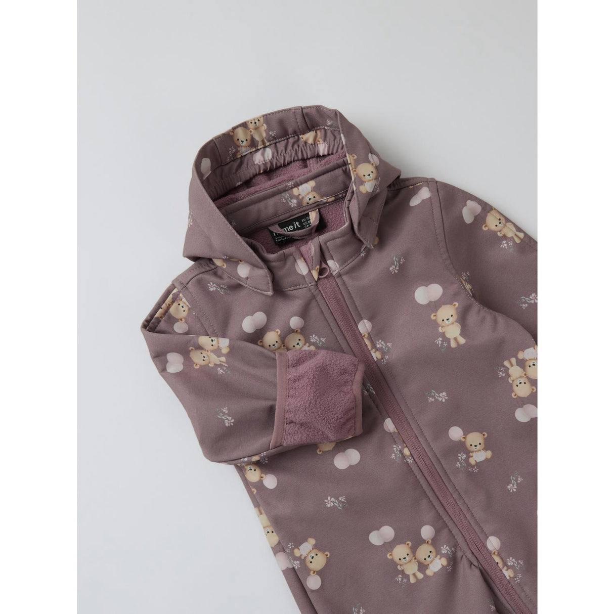 Name It Wistful Mauve Balloon Teddy Nbfalfa08 Softshell Drakt AOP Fo