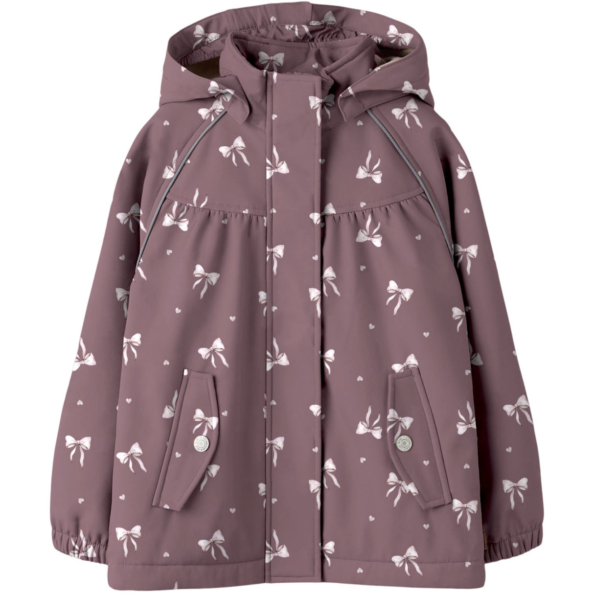 Name It Wistful Mauve Heart Bow Nmfalfa08 Softshell Ashape Jakke Fo1