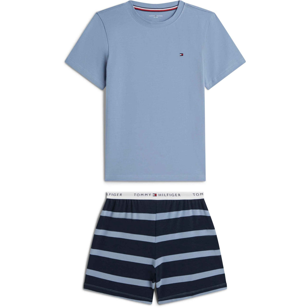 Tommy Hilfiger Rugby Stripe / Brisk Blue Ss Pj Sett
