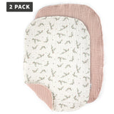 Sebra Rose Powder Blossom Changing Mat Towels 2-Pakning Muslin
